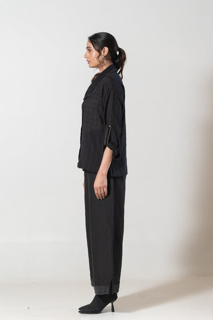 Long Shirt With Peter Pan Style Collar