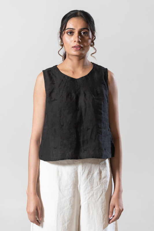 Linen Cropped Top
