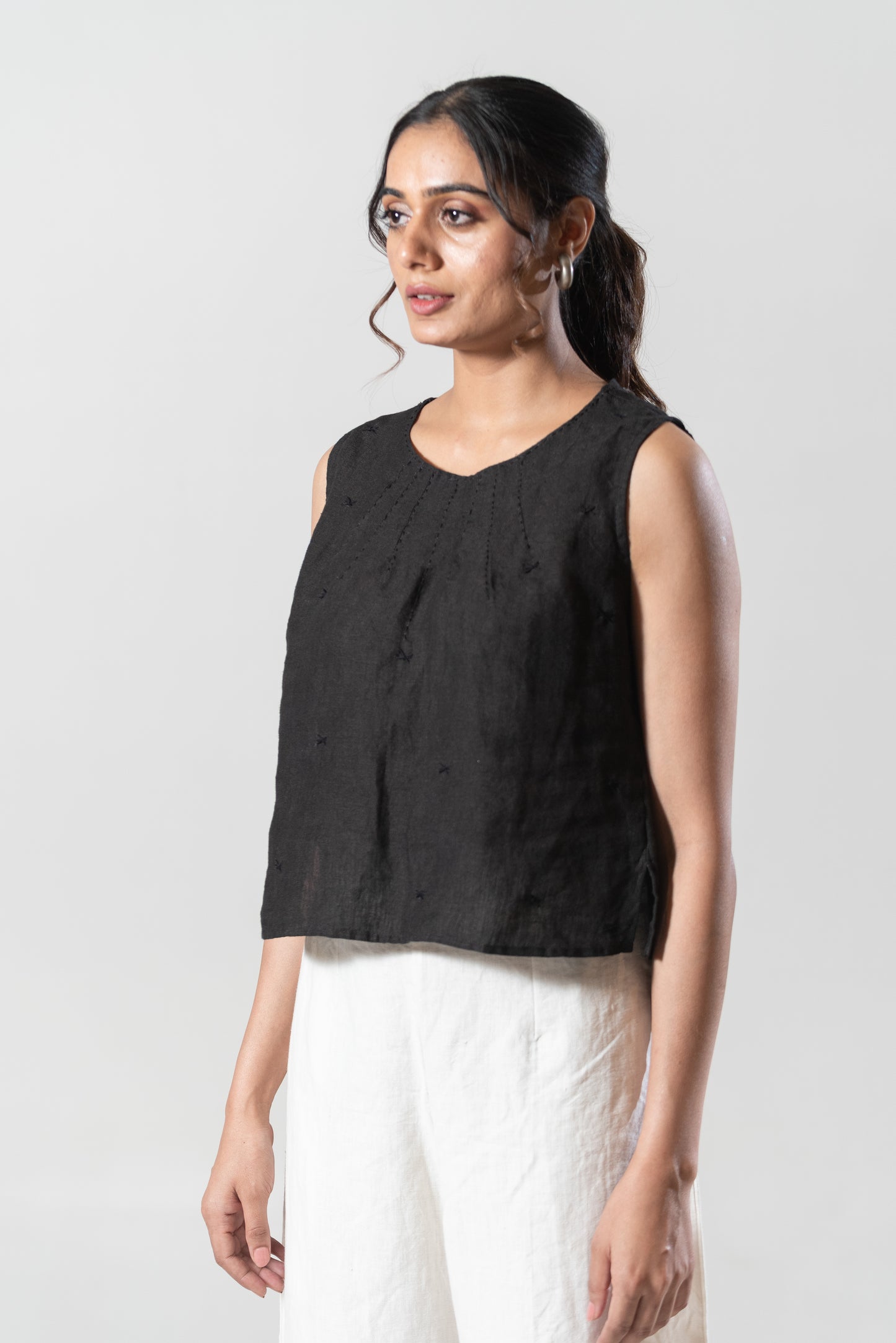 Linen Cropped Top