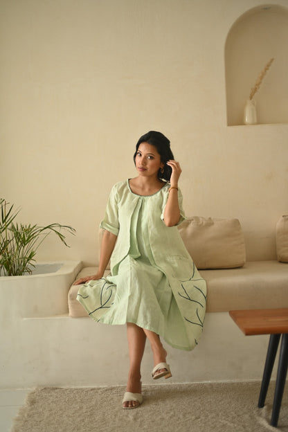 Pastel Green Linen Anti-fit Dress