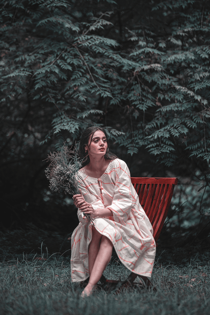 Beige Anti-Fit Cotton Dress