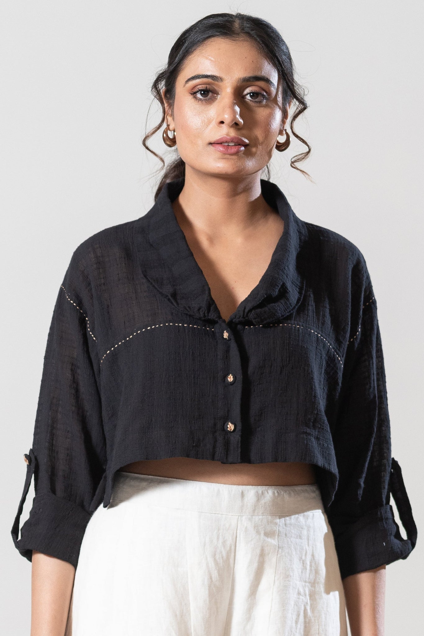 Cotton Cropped Shirt