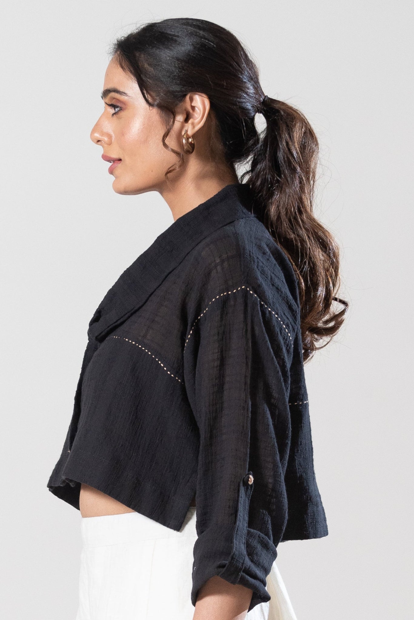 Cotton Cropped Shirt