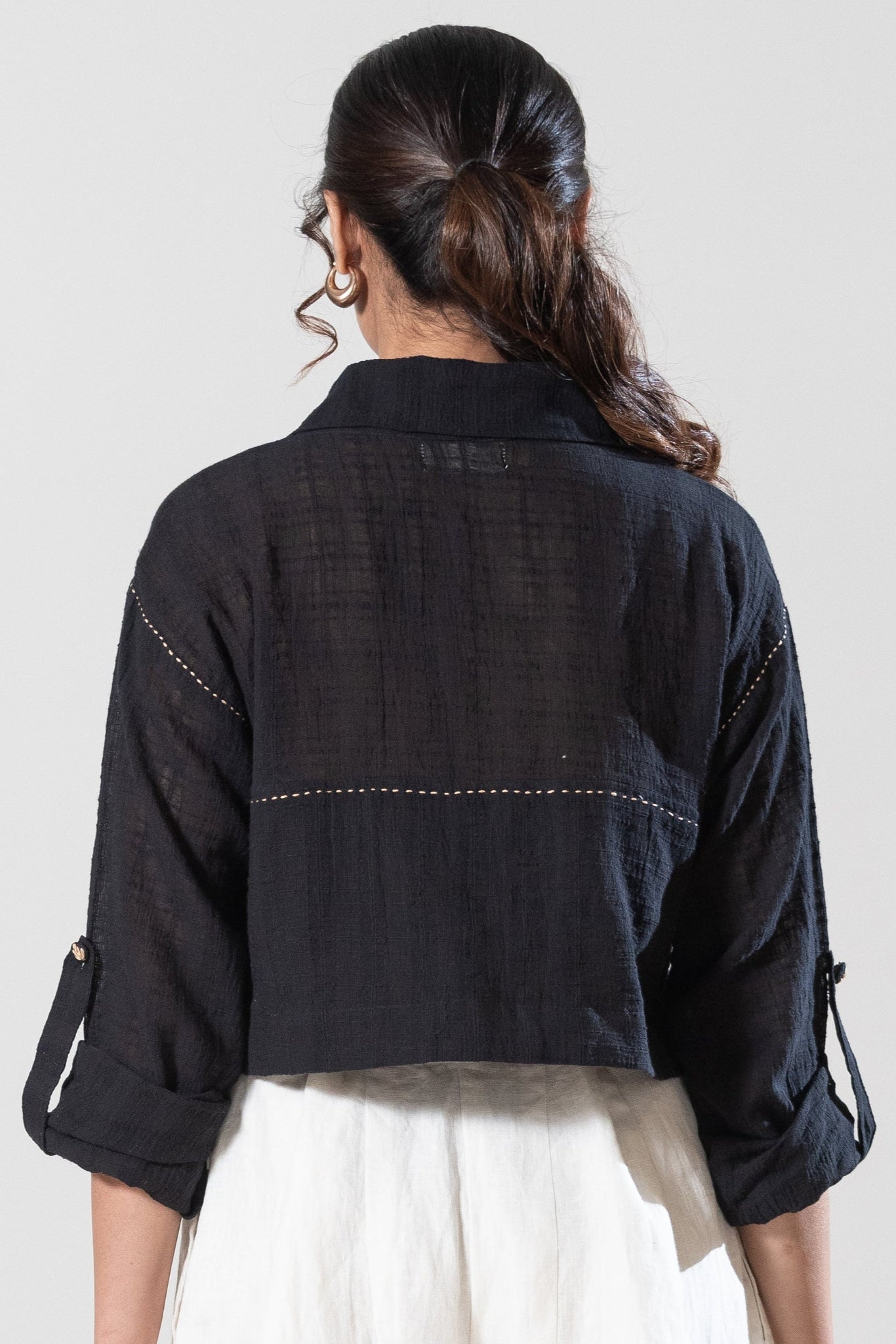 Cotton Cropped Shirt