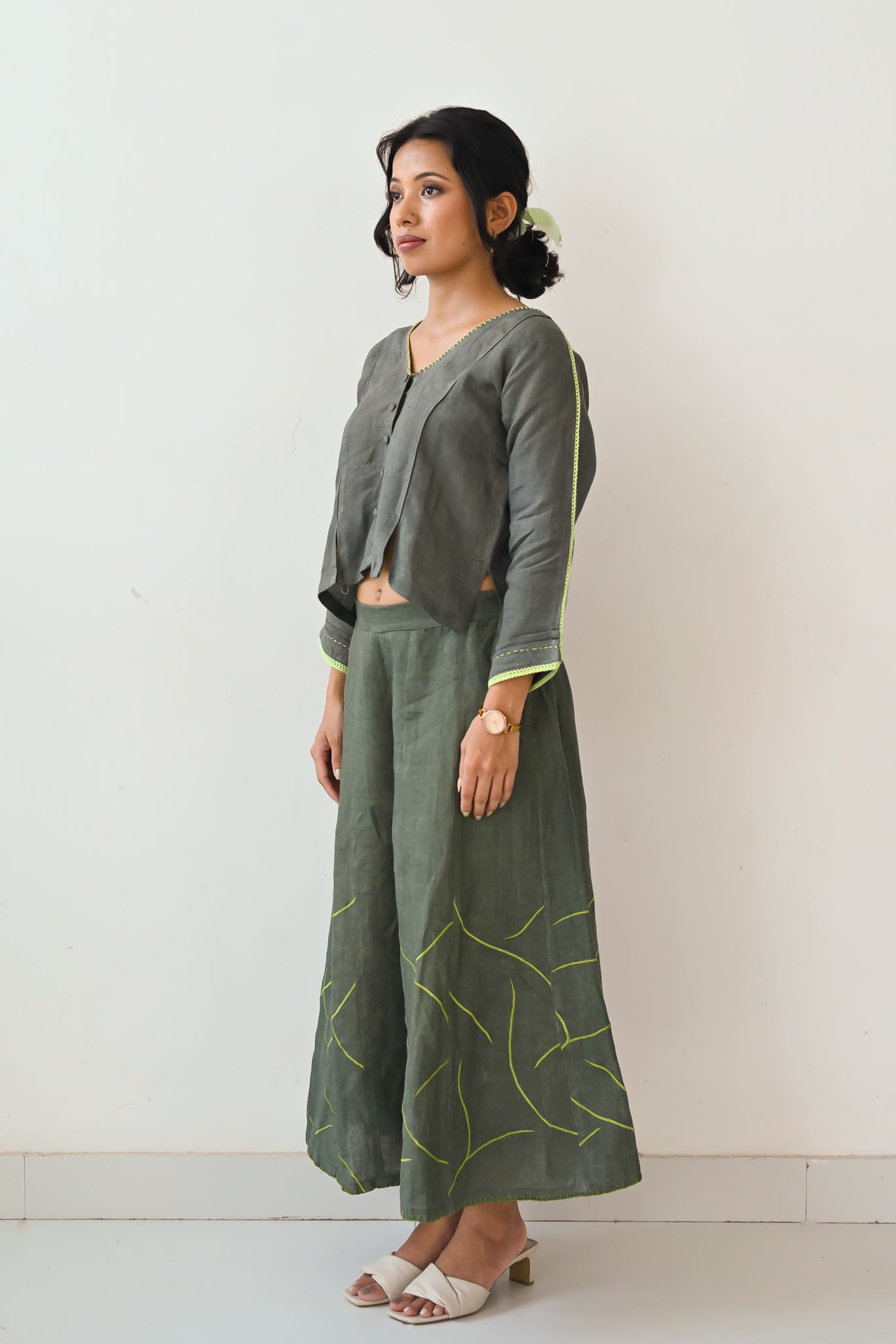 Olive Linen Co-Ord Set